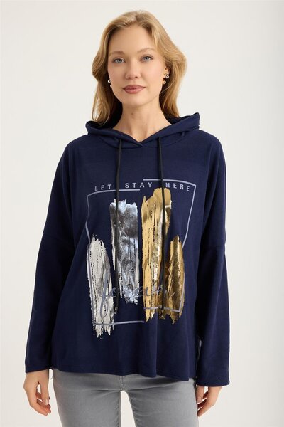 HomeStore Блуза с блестящ панел и мотиви