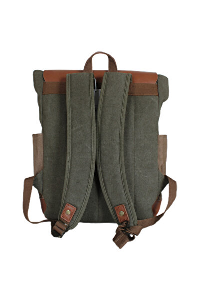Suat Saraç Canvas Fabric Backpack with Laptop Compartment