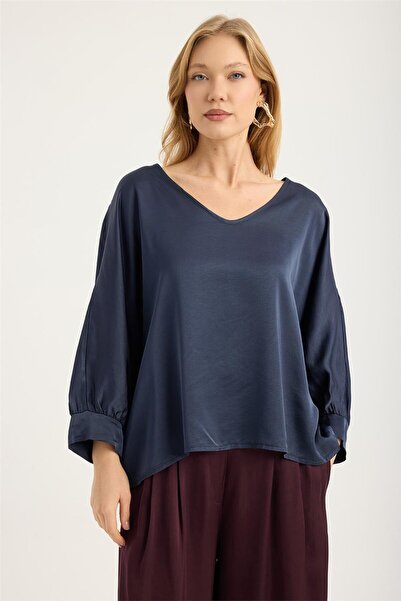 HomeStore Yarasa Kesim Kolucu Manşet Bluz