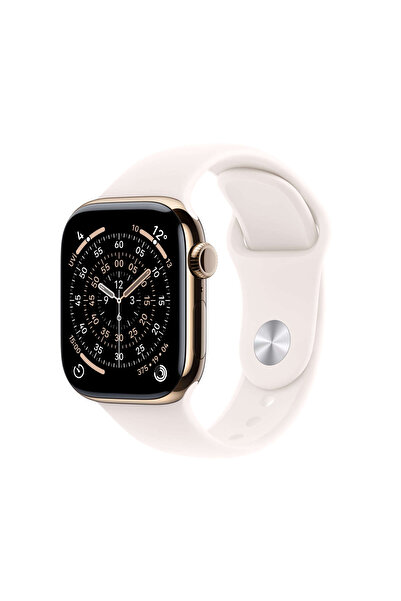 Apple Watch Series 11 GPS + Cellular, 42 mm Altın Rengi Titanyum Kasa ve Bulu...