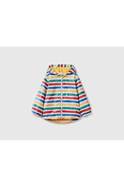 United Colors of Benetton Lightweight Striped Hoodie Jacket