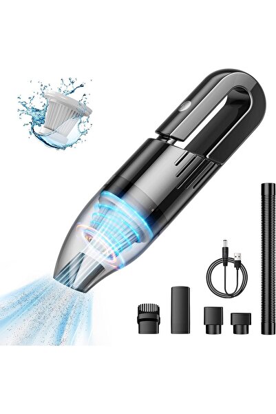 COOYA Handheld vacuum cleaner–mini car vacuum cleaner rechargeable, suitable for car, home, (black)