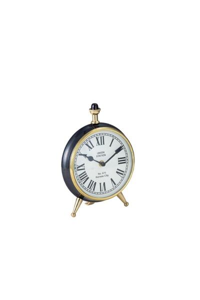 LAMEDORE La Medore Black Nıckel Shıny Brass Table Clock 8x17,5x22,5 Cm
