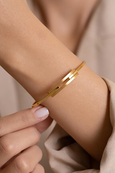 AMES GOLD KUYUMCULUK 14 Ayar Altın İkili Kaburga Kelepçe Bilezik