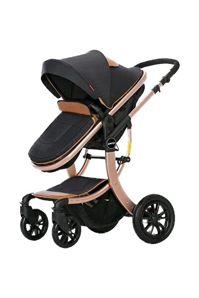 Visoli Cărucior pentru bebeluși 2 în 1, negru, 107x50x63cm