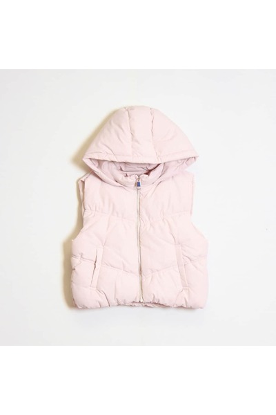 OZZY KİDS Girl's Hooded Puffer Vest