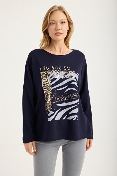 HomeStore Επιχρυσωμένη Μπλούζα Λεοπάρ