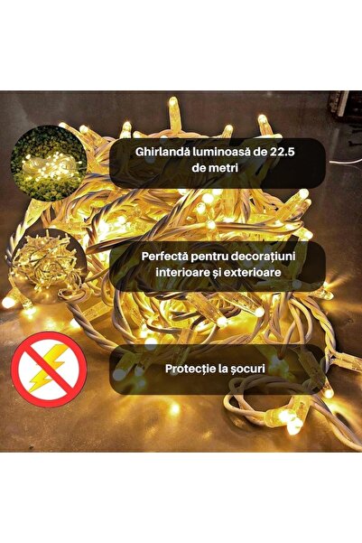 varioshop Christmas lights, 500 LEDs, warm white, 22.5 m, 8 modes, IP44, indoor/outdoor