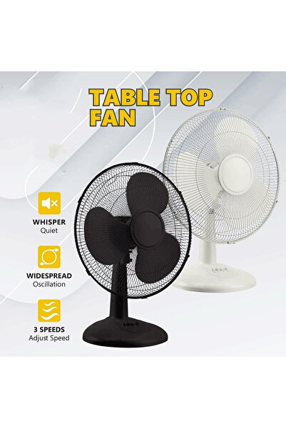 Denx 16-inch table fan with 3 speeds, quiet rotating vertical oscillating fan DX2546