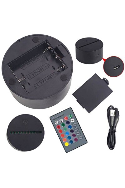 zola 3D bedside lamp, unicorn model, LED, RGB, remote control, 0.5W, plastic and acrylic, black