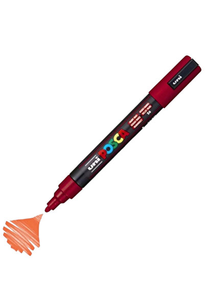 UNİ-BALL Uniball Posca (1.8-2.5) Water-Based Painting Marker Ruby Red (N) (Uni-Pc-5M)