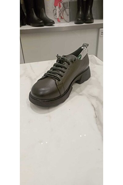 Venüs 3801 Genuine Leather Lace-Up Thick Heeled Orthopedic Shoes