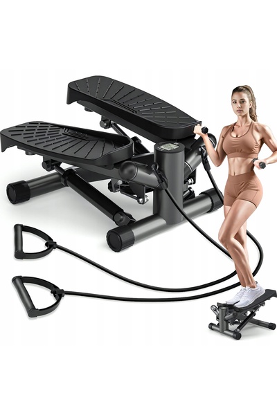 zola 2in1 stepper with elastic ropes, LCD display, timer, weight 100 kg, 30x40x20 cm