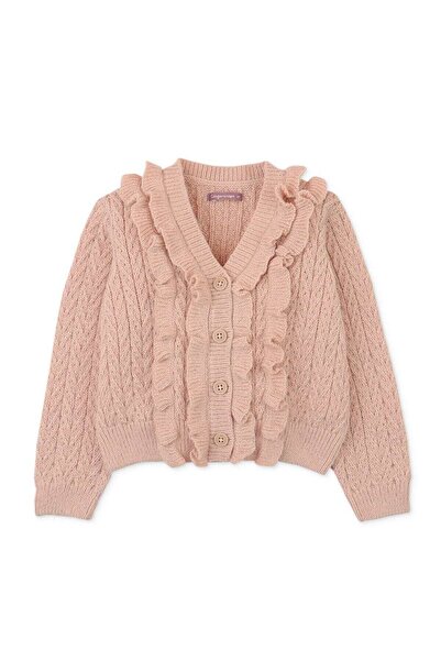 Gingersnaps بلوفر بناتي برقبة واسعة وأزرار أمامية