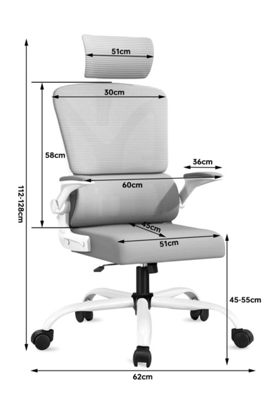 Venpara Home Office Chair with Adjustable Headrest & Lumbar Support - Breathable Mesh Computer Chair