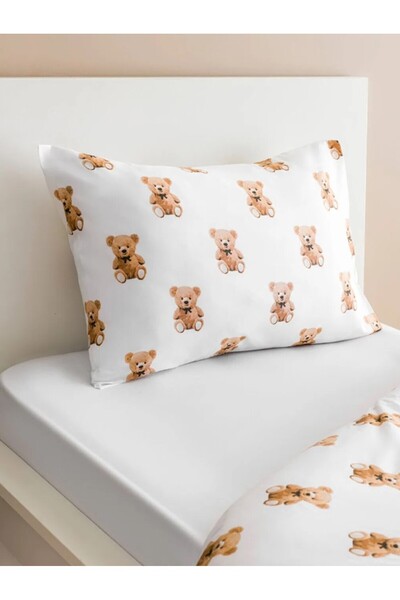 LC Waikiki Lcw Home Mixed Bear Teddy Printed Single Duvet Cover Set