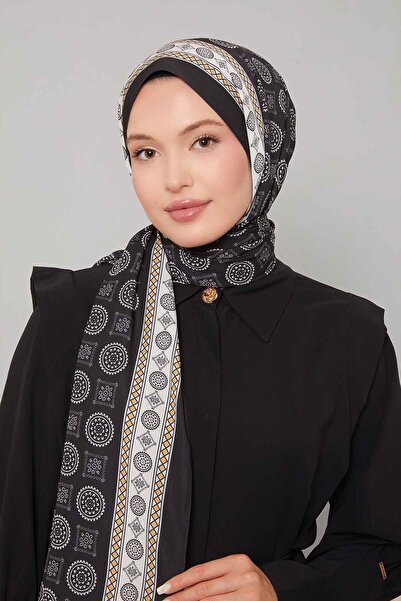 Levidor Siyah Motif Desen Club Şal