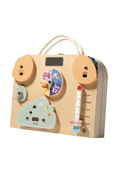 Krista Joc Montessori Busy Board Weather, dublu, cu 8 activități, din lemn