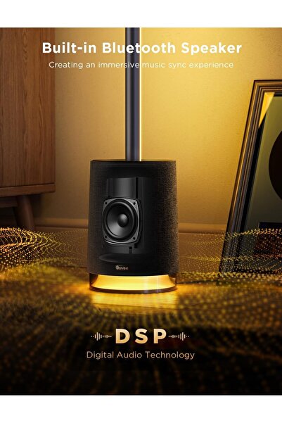 Govee RGBICWW Floor Lamp Pro, Bluetooth Speaker & White Noise, 2100 lm, 16M Colors, Music Sync, 81+