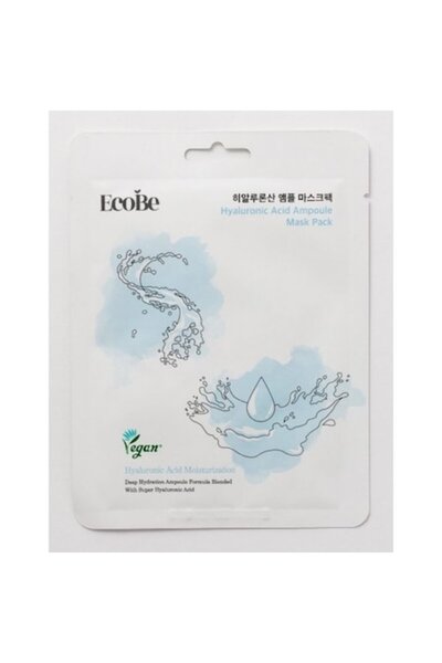 Ecobe Mască coreeană cu acid hialuronic - Hidratare profundă, piele suplă și ...