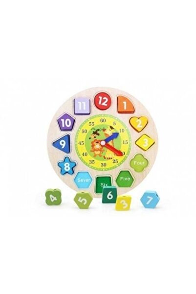 Krista Ceas din lemn cu forme geometrice, încrustate și curbate