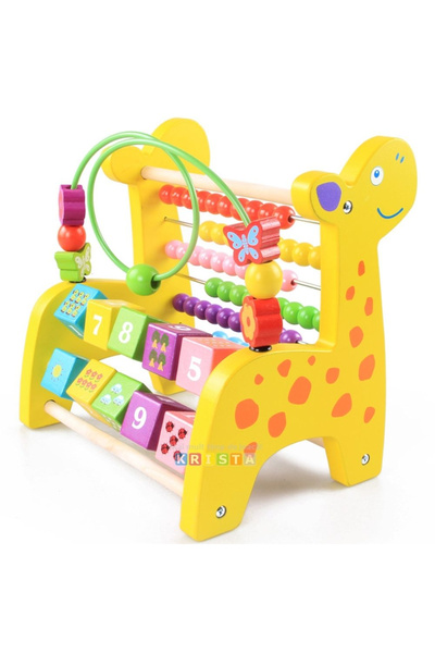 Krista Girafă din lemn cu numărătoare și activități