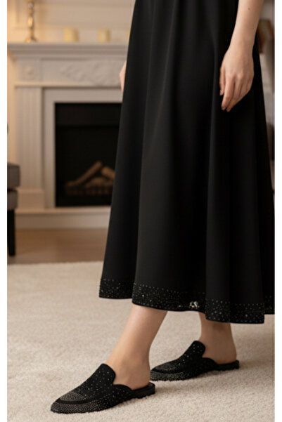 Hızlı Al Stone-Set Evening Slippers.Stone-Set Guest Slippers.Chehizlik Closed Slippers.