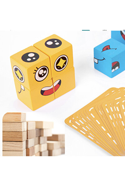 Krista Playing with emotions through puzzle cubes Facial expressions, made of wood