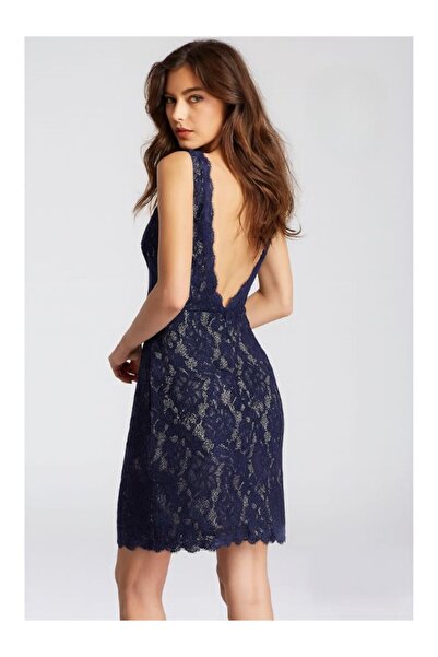 Jovani New York Rochie de ocazie bleumarin scurta mulata din dantela cu spate...