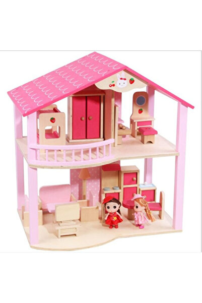 Krista Casă de păpuși RoseMary din lemn cu mobilier din lemn