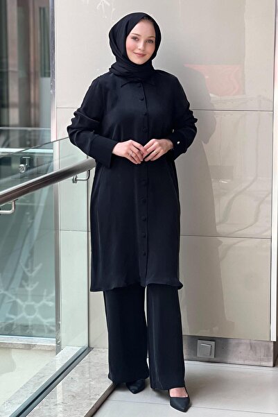 MISS DALIDA Missdalida Buttoned Side Cupro Long Shirt