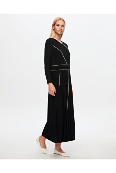 MISS DALIDA T24Y-4021 Bel Kısmı Bekletme Detaylı Elbise BLACK