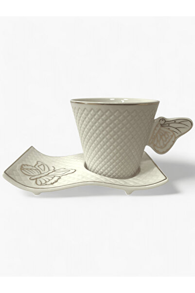 Malooki Set de 6 cești din porțelan cu model fluture, - Luxury Collection