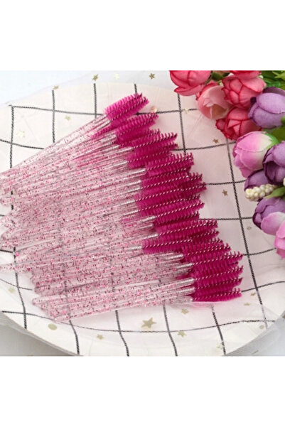 zola Set of 50 eyebrow brushes, disposable, length 9.5 cm, pink