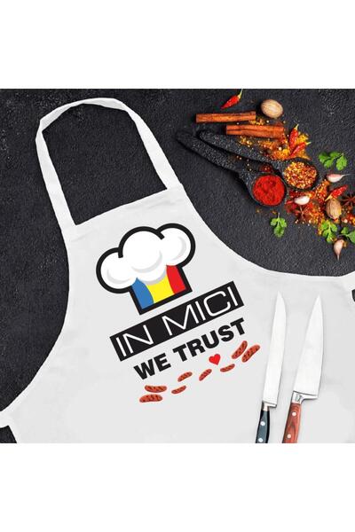 CrisPrint Personalized Apron "In Small We Trust" - Funny Gift for Men - Perfect for BBQ