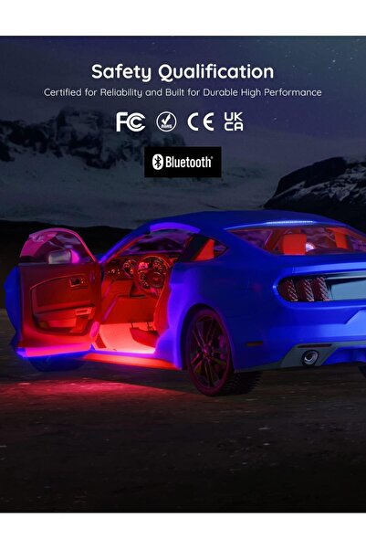 Govee Car Lights Smart RGBIC Interior LED Strip, App Control, DIY & Music Modes, 4x0.98ft, 2-Line, 7