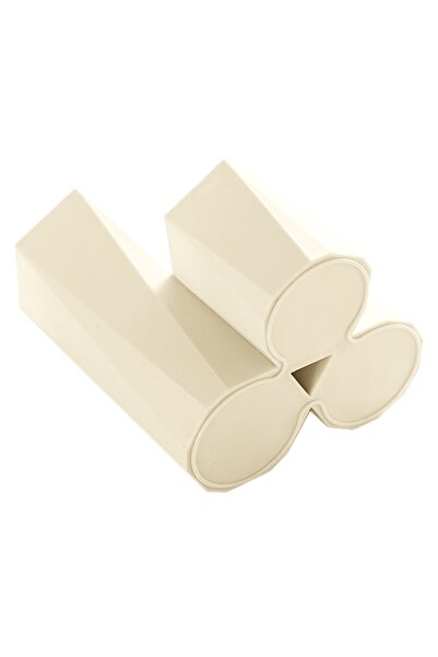 zola Θήκη για πινέλα μακιγιάζ, 3 τμημάτων, πλαστική, κρεμ