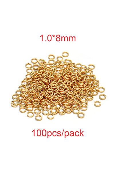 Choice Gold-1.0x8mm 100pcs 30-200Pcs 3-25mm Stainless Steel Split Ring Open Single Loops Jump Rings Connect