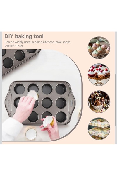 cc bin shihon 12-Cavity Cheesecake Mold/Molds, Removable Base, Black, Non-Stick, High Quality