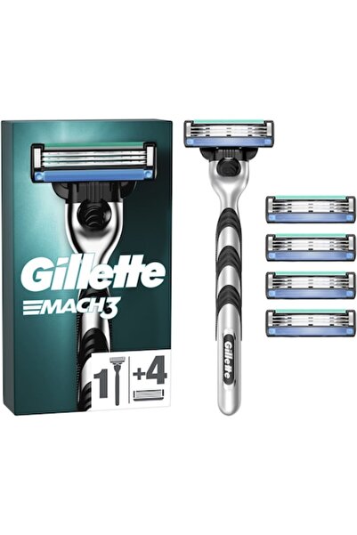Gillette Aparat de ras Mach3 + 4 cartușe de schimb