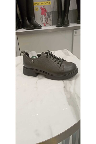 Venüs 3801 Genuine Leather Lace-Up Thick Heeled Orthopedic Shoes