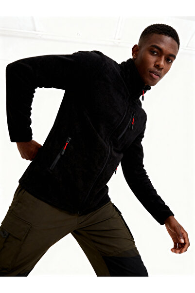 Dechers Men's Extreme Windproof Outdoor Full Zip Fleece Jacket with Pockets E223