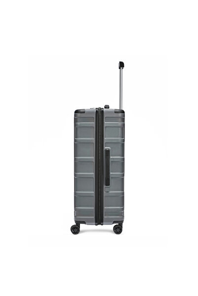 Vip Cyprus 8 Wheel Hard-Shell Luggage, Grey ,Durable Design with TSA Lock, Lightweight (Large Size)