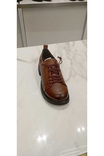 Venüs 3801 Genuine Leather Lace-Up Thick Heeled Orthopedic Shoes