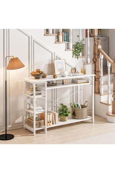 ZUIHAO Console Tables for Living Room Bedroom Entryway Table with 4 Storage Shelves Long 130 * 35 * 90cm