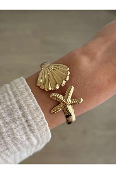 İREM YILDIZ Trend Deniz Figürlü Gold Kelepçe