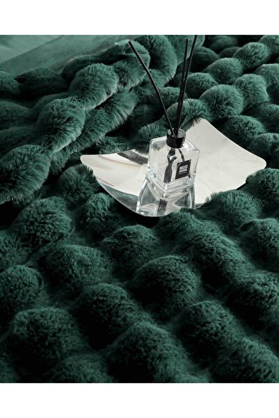 JOJO HOME Cocolino faux rabbit fur bed linen, 6 pieces, Emerald Green