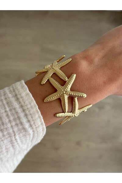 İREM YILDIZ Gold Deniz Yıldızı Desenli Kelepçe
