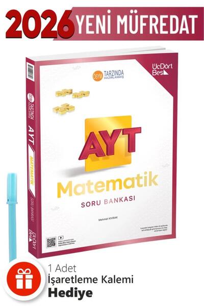 Üç Dört Beş Yayıncılık AYT Matematik Soru Bankası + Hediyeli