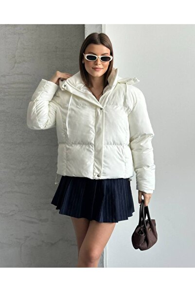 Lux Vestimenta Kapüşonlu Yaka Bağcıklı Micro Şişme Mont Kaban